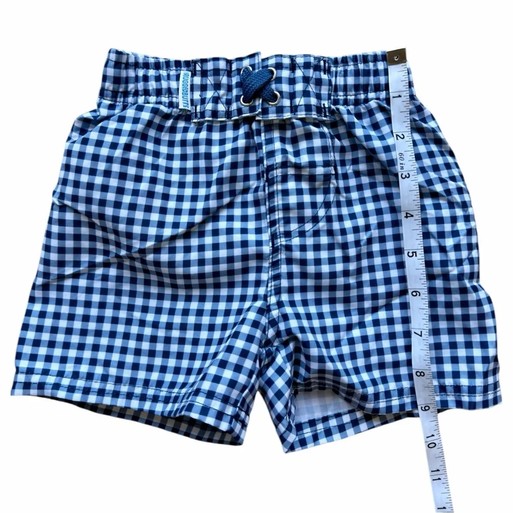 Ruggedbutts boys infant navy gingham check swim trunks‎ 18-24M